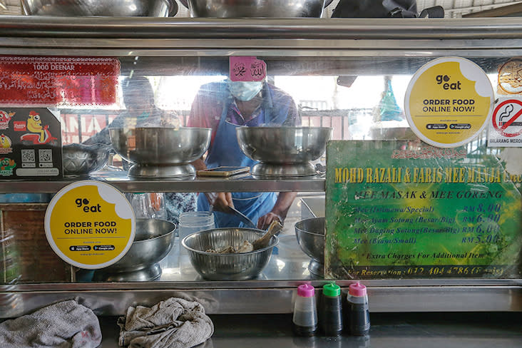 The 'mee manja' stall is located in Seong Huat Cafe along Larut Road.