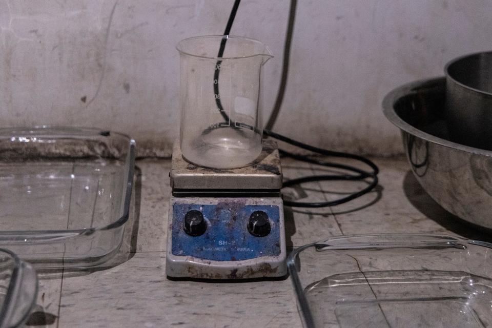 A lab where fentanyl was made in Culiacán, in the Mexican state of Sinaloa. The city is the home base of the Sinaloa Cartel. November 2023