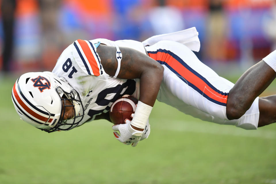 Auburn wide receiver Seth Williams has a penchant for making highlight-reel grabs. (Photo by Roy K. Miller/Icon Sportswire via Getty Images)