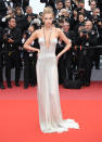 <p>At the <em>Sorry Angel (Plaire, Aimer Et Courir Vite)</em> premiere, Victoria’s Secret Angel Stella Maxwell shimmered in a silver bodice gown, which she accessorized with chunky jewelry.(Photo: Getty) </p>