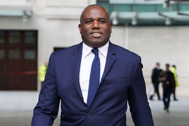 David Lammy in suit and tie outside BBC building