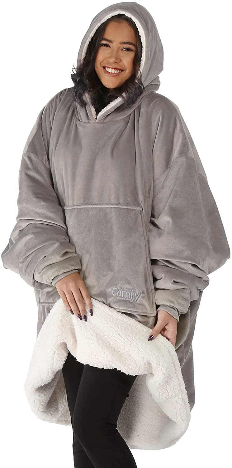 the comfy original sherpa wearable blanket