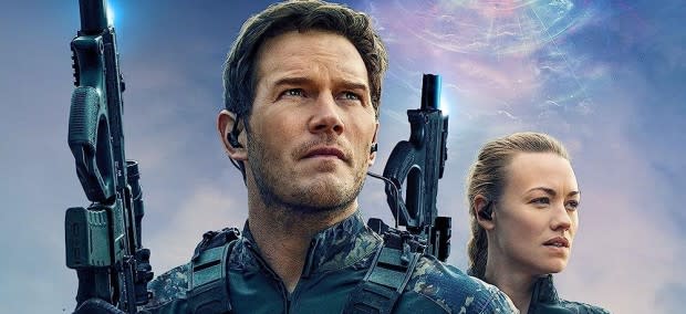 <p>Amazon Studios</p><p>Chris Pratt goes to war against aliens in the future in this adventure flick, which mixes time travel, comedy, and some massive action set pieces. After a group of soldiers from 2051 travel back in time to 2022, everyday people from the past are drafted into the Army to fight a future war against an alien race of “White Spikes.” The deadly creatures attacked Earth three years before in 2048, and humanity is on its way to losing. Their only chance at survival is bringing people from the past to fight. Pratt’s former Green Beret Dan Forester ends up being enlisted alongside his grown-up daughter in the future. </p>