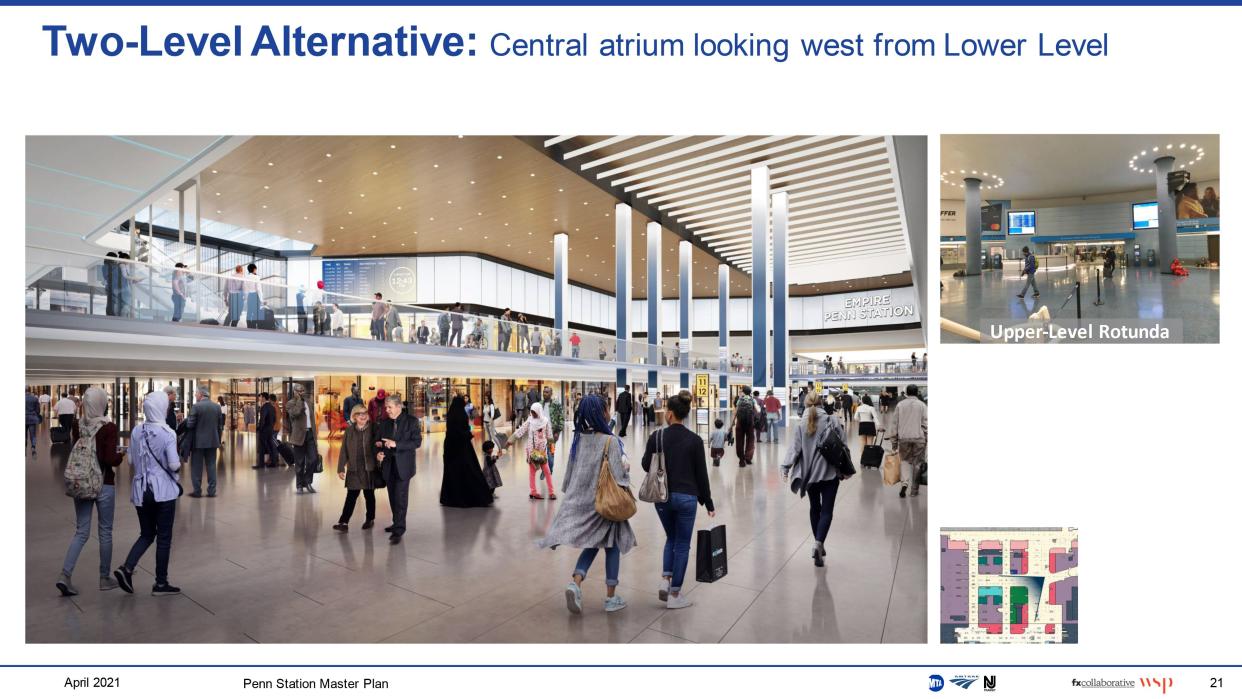 A rendering for a new train hall in Penn Station.