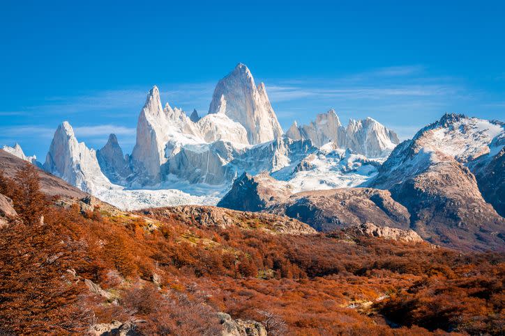 <p>The juxtaposition between the snow-covered rocks jutting up behind the foliage makes Patagonia a particularly unique place to take in fall scenery. It's right on the border between Chile and Argentina. </p><p><a class="link " href="https://go.redirectingat.com?id=74968X1596630&url=https%3A%2F%2Fwww.tripadvisor.com%2FHotel_Review-g670171-d5614949-Reviews-Awasi_Patagonia_Relais_Chateaux-Torres_del_Paine_National_Park_Magallanes_Region.html&sref=https%3A%2F%2Fwww.womenshealthmag.com%2Flife%2Fg41359461%2Fbest-fall-foliage-places%2F" rel="nofollow noopener" target="_blank" data-ylk="slk:BOOK NOW;elm:context_link;itc:0;sec:content-canvas">BOOK NOW</a> <strong><em>Awasi Patagonia </em></strong></p>