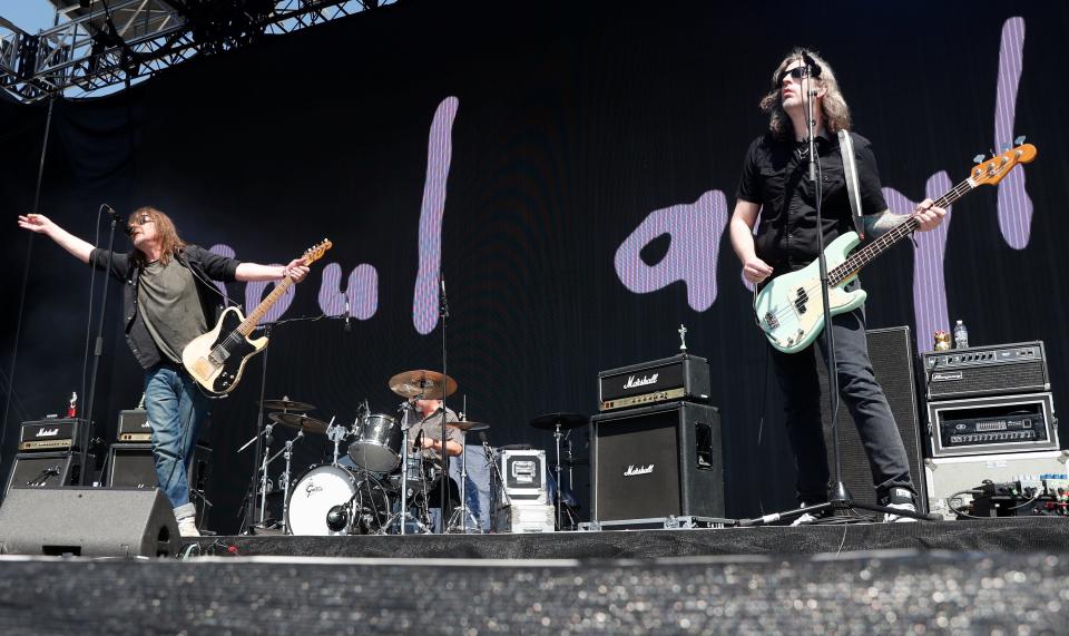 Soul Asylum performs, Friday, May 26, 2023, during Carb Day ahead of the 107th running of the Indianapolis 500 at Indianapolis Motor Speedway.