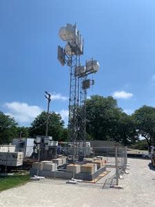 Two of Three Temporary Wireless Towers at Grant Park for the Lollapalooza Festival