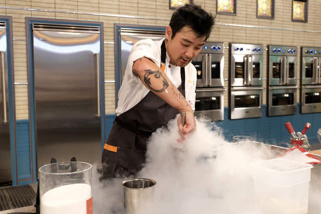 <p>David Moir/Bravo</p> Soo Ahn enters the competition from Last Chance Kitchen