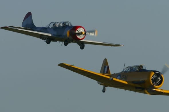 Russian Yak 52 and an American Harvard