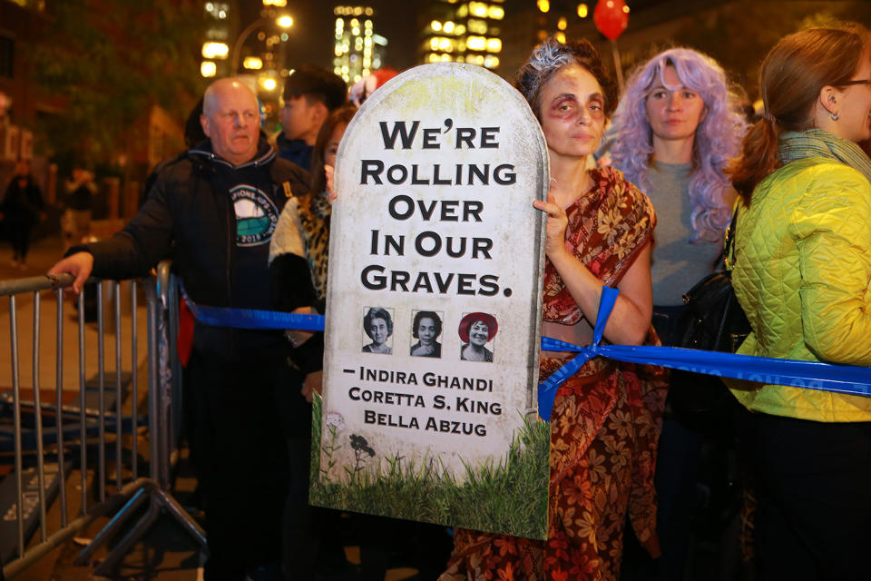 Political satire was on parade at Halloween in NYC