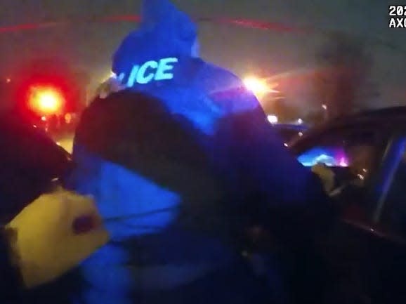 Still from Memphis Police body cam footage of Tyre Nichols beating.