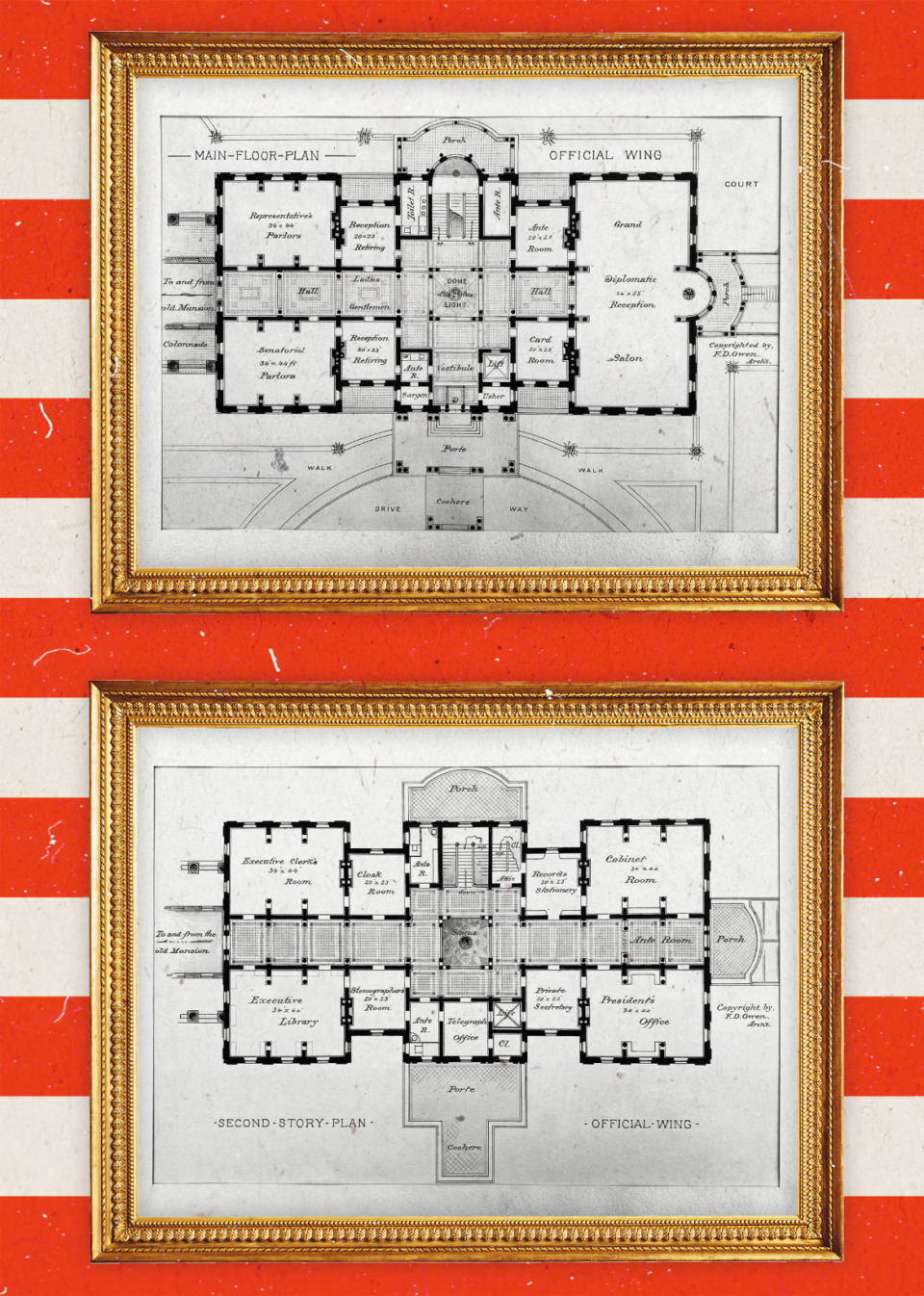 <div class="inline-image__caption"><p>The floor plans of the official wing.</p></div> <div class="inline-image__credit">Library of Congress</div>