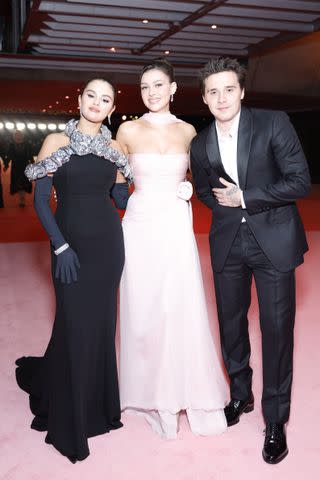 <p>Stefanie Keenan/Getty</p> Selena Gomez, Nicola Peltz Beckham and Brooklyn Peltz Beckha