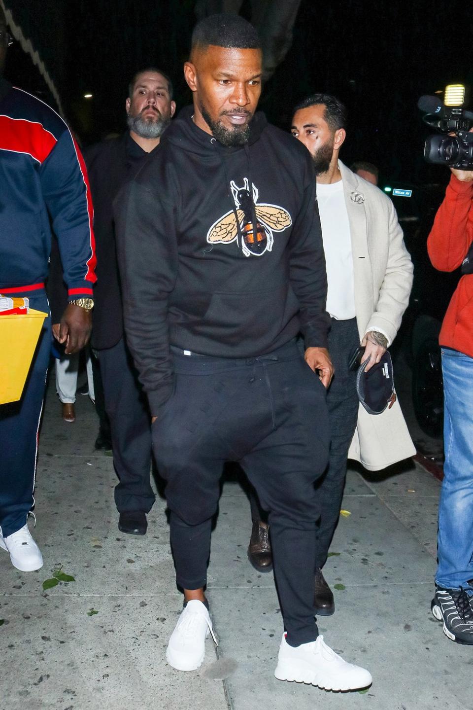 Jamie Foxx steps out in a cozy sweatsuit on Thursday night in L.A.