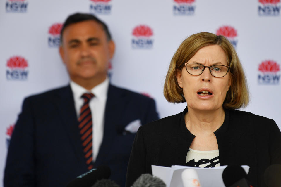 NSW Chief Medical Officer Dr Kerry Chant addresses the media in Sydney, Monday, January 4, 2021