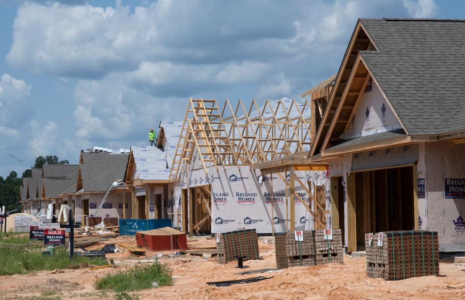 Construction of new home is underway in the Bradley Estates neighborhood off Chumuckla Highway on Sept. 1, 2021.