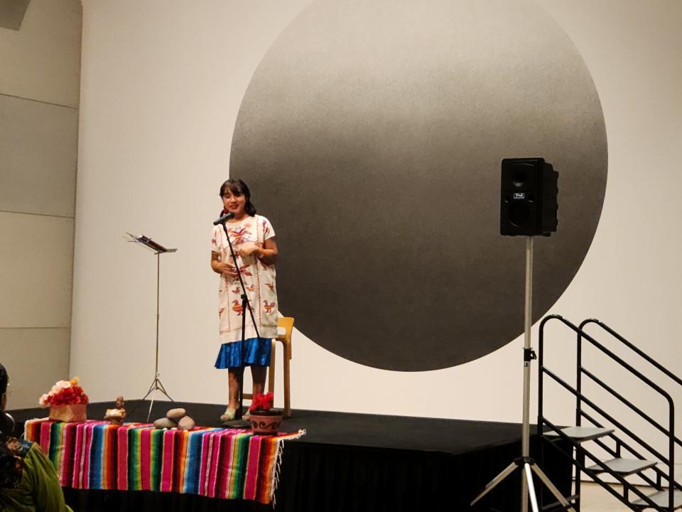 Ayling Zulema Dominguez (they/them/her), a poet and educator, was featured among the live performances.