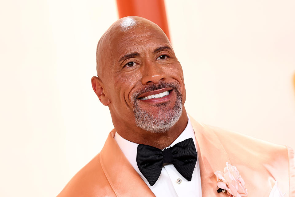 HOLLYWOOD, CALIFORNIA - MARCH 12: Dwayne Johnson attends the 95th Annual Academy Awards on March 12, 2023 in Hollywood, California. (Photo by Arturo Holmes/Getty Images )