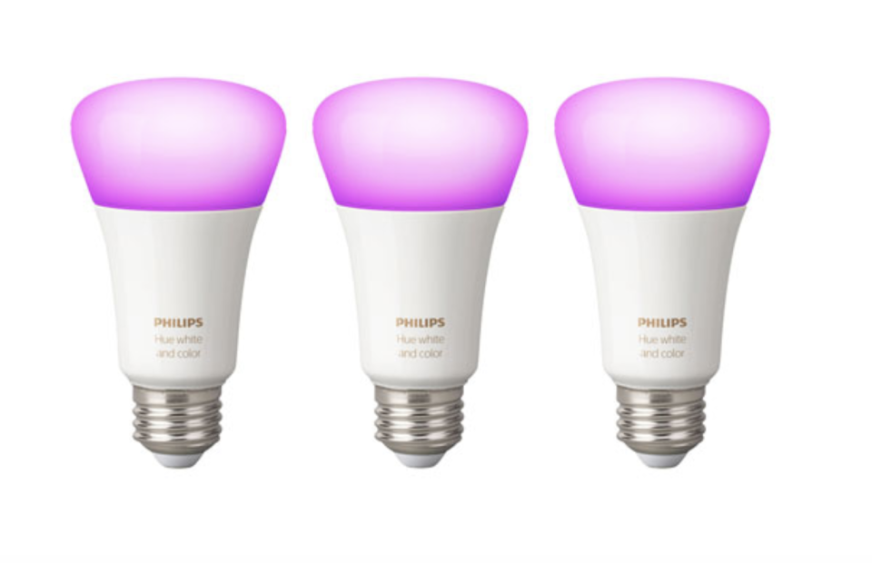 Philips Hue A19 Smart Bluetooth LED Light Bulbs - 3 Pack - White & Colour Ambiance
