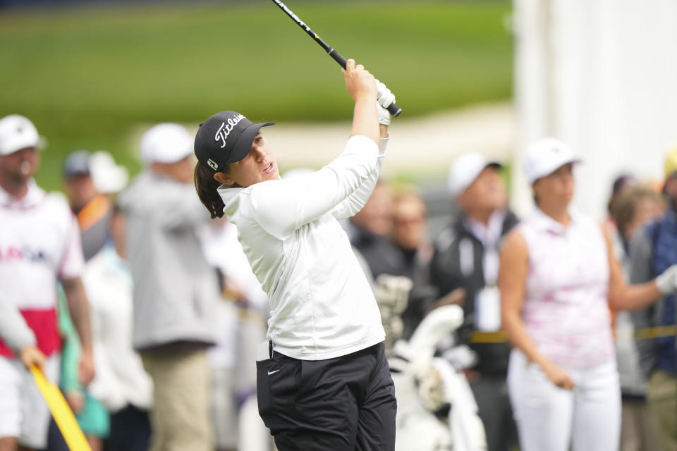 Farah O’Keefe tees off on the fourth hole during the second round of the 2023 U.S. Women’s Open at Pebble Beach Golf Links in Pebble Beach, Calif. on Friday, July 7, 2023. (Darren Carroll/USGA)