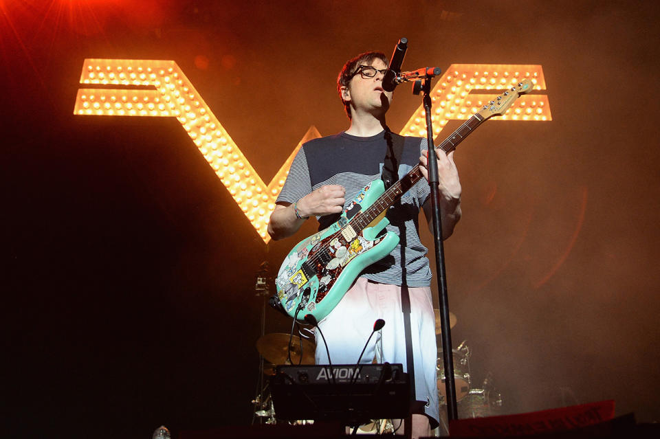 <p>Rivers Cuomo of Weezer performs onstage during the 2017 Firefly Music Festival on June 16, 2017 in Dover, Delaware. (Photo by Kevin Mazur/Getty Images for Firefly) </p>