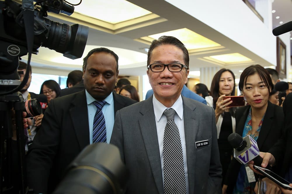 Minister in the Prime Minister’s Department Datuk Liew Vui Keong speaks to reporters at the Parliament lobby in Kuala Lumpur July 4, 2019. — Picture by Yusof Mat Isa