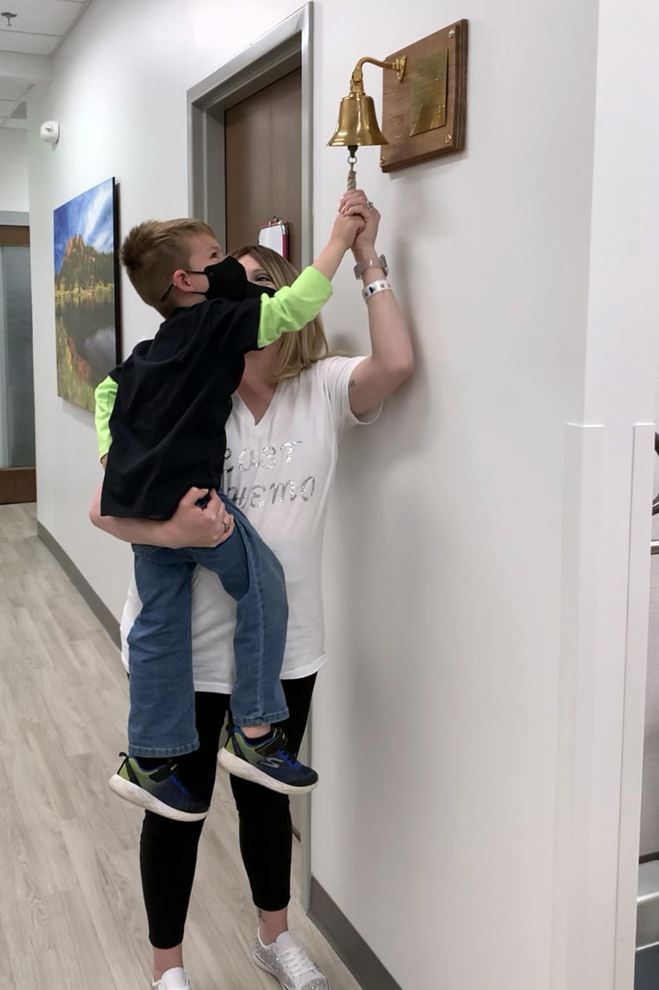 While Jenna Beyersdorf's son couldn't join her for support at treatments, he could ring the chemo bell with her. She worried about him being 