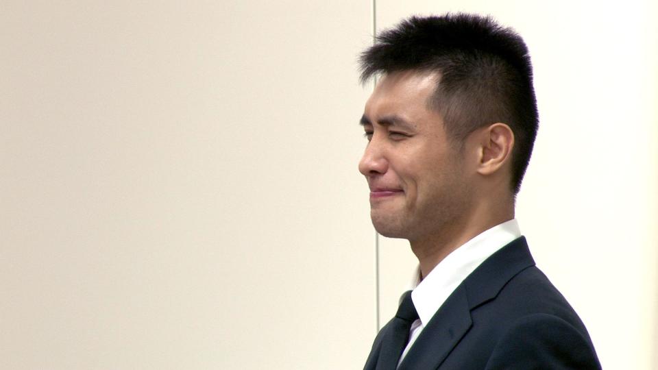 Terry Kuo stands during a break in his testomony during his retrial before Superior Court Judge Jill O'Malley. at the Monmouth County Courthouse in Freehold Thursday, September 28, 2023. He is a former youth tennis instructor charged with child pornography and sexually assaulting an underaged student.