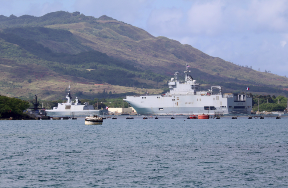 <em>French Navy ships sit in port at Naval Base Guam (Rex)</em>