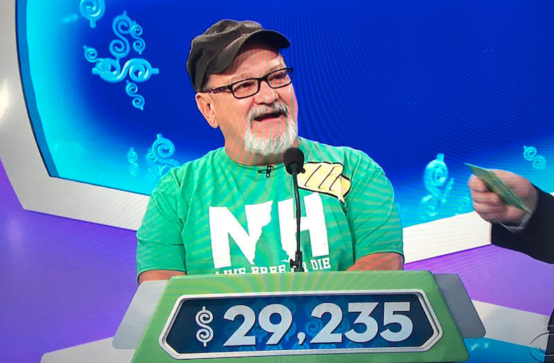 Lee Norton of Rollinsford, N.H., was a contestant on the Dec. 4, 2018, episode of the CBS game show “The Price is Right,” where he won a trip to Winnipeg. Screenshot from @JohnDoyle603/Twitter via CBS.