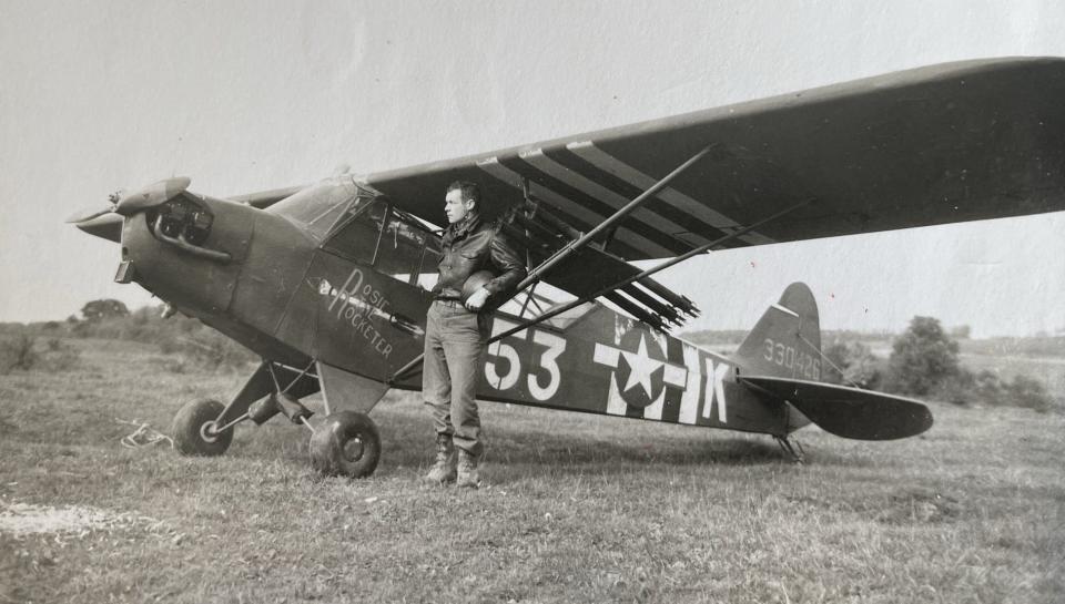 Maj. Charles Carpenter strapped six bazookas onto the wings of his 800-pound reconnaissance plane made of cloth over a frame of welded steel and wood – and used those weapons to take out German tanks during World War II, earning him the nickname 