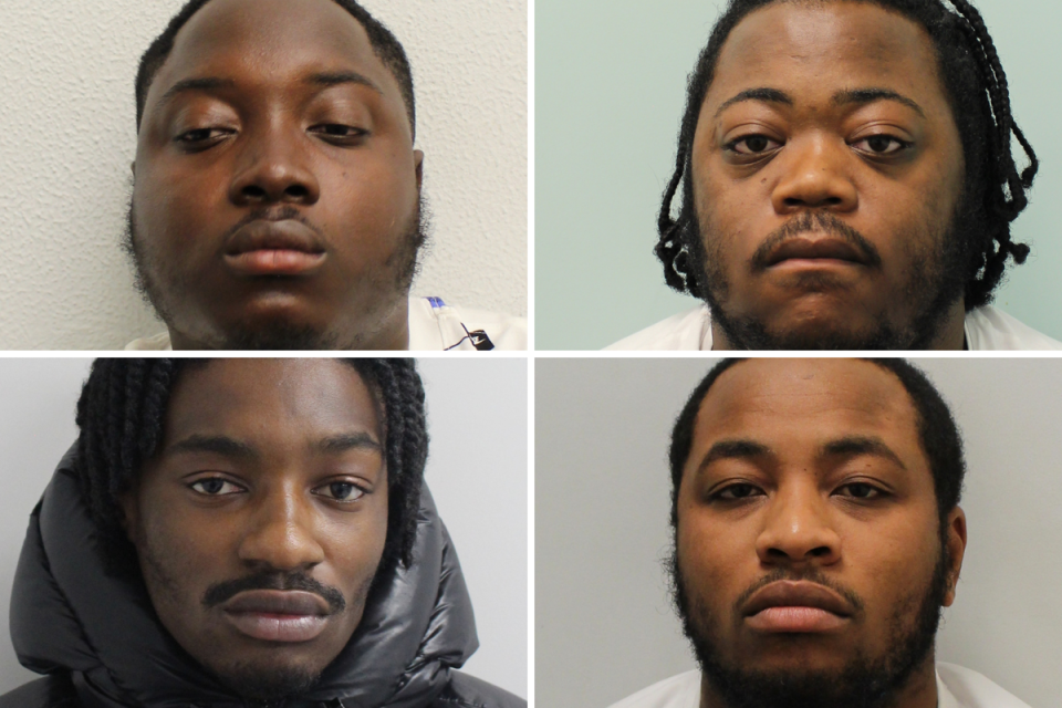 Clockwise from top left: Joao Pateco-te, Ka’mani Brightly-Donaldson, Kammar Henry-Richards, Jeffrey Gyimah (Met Police)