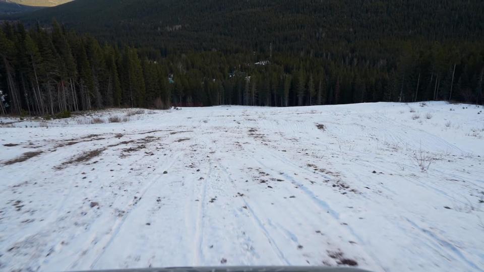 A closed run at Castle Mountain Resort.