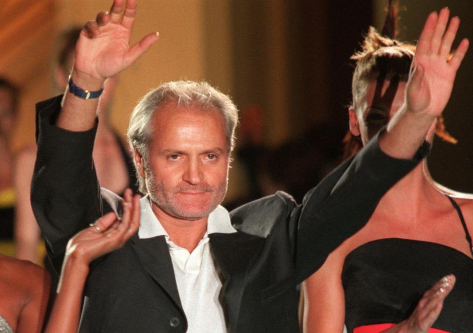 Gianni Versace in July 1996 after a show in Paris.