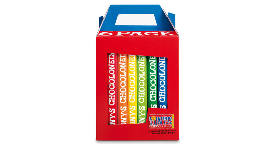 Tony's Chocolonely Rainbow Chocolates, Pack of 6 