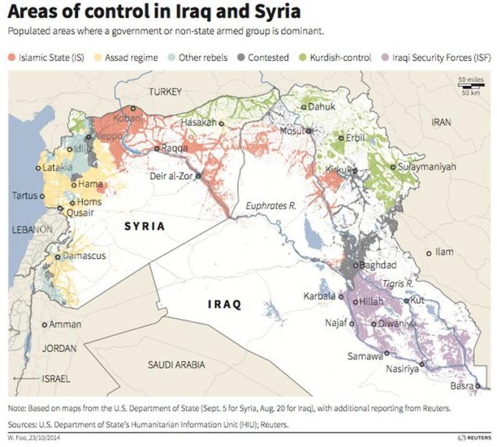 isis reuters map