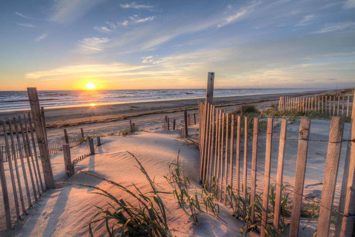 sunset view at beach at outer banks