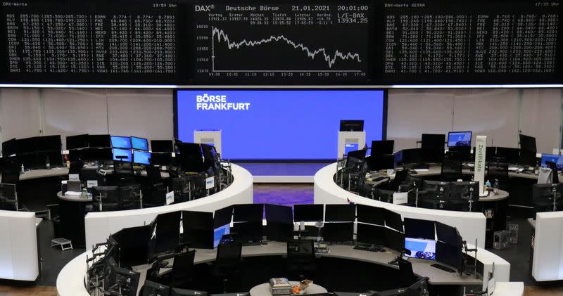 The German share price index DAX graph is pictured at the stock exchange in Frankfurt