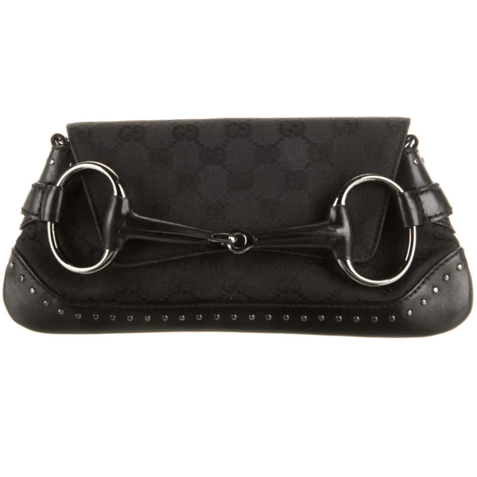 Gucci GG Canvas Horsebit Chain Clutch