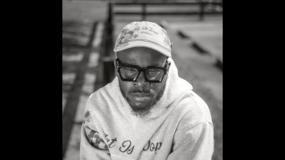 Artist and designer Desmond Jones, the CEO and founder of Art is Dope, is photographed at Carol City Park on Monday, Feb. 6, 2023. The park was a formative space that forged a connection with his Black identity and community.