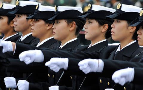 日本女自衛隊。（圖／翻攝自推特）