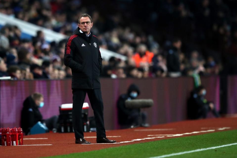 Ralf Rangnick at Villa Park (PA Wire)