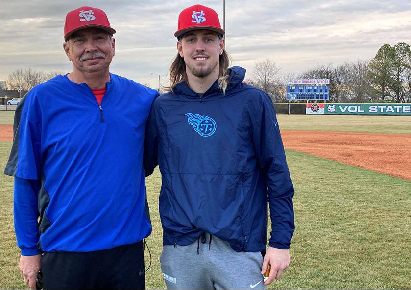 One of first-year-Volunteer State baseball coach Jim McGuire's, right, top signees is Carter Vrabel, a transfer from Wabash Valley and the son of Tennessee Titans coach Mike Vrabel.