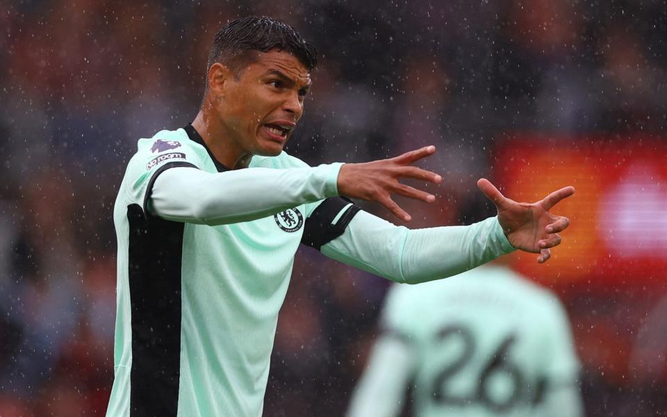 Thiago Silva during Chelsea's goalless draw at Bournemouth - Birthday boy Thiago Silva is Chelsea’s grand old duke – but he looks in no mood to celebrate