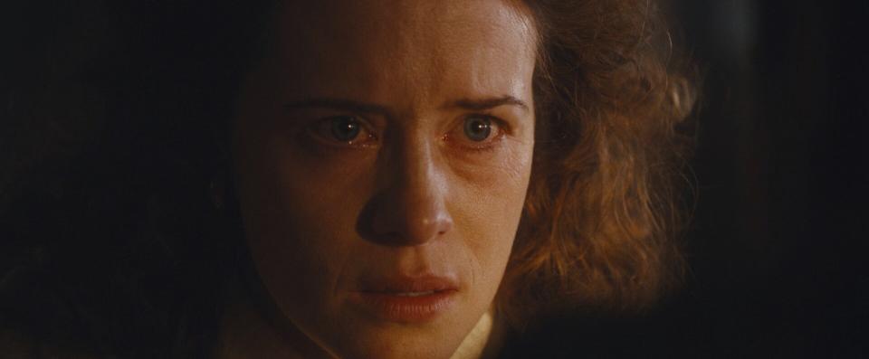 This image released by Searchlight Pictures shows Claire Foy in a scene from "All of Us Strangers." (Searchlight Pictures via AP)