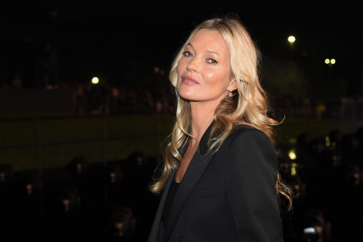 PARIS, FRANCE - SEPTEMBER 24: Kate Moss attends the Saint Laurent Womenswear Spring/Summer 2020 show as part of Paris Fashion Week on September 24, 2019 in Paris, France. (Photo by Stephane Cardinale - Corbis/Corbis via Getty Images)