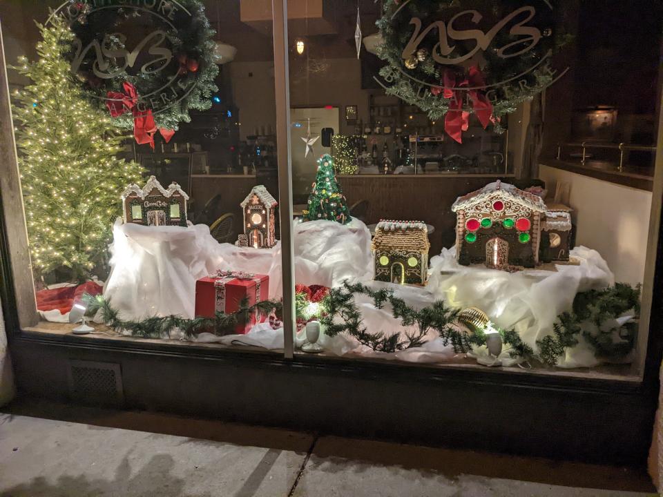 Santa’s Village display is in the window at North Shore Boulangerie, 4401 N. Oakland Ave. in Shorewood