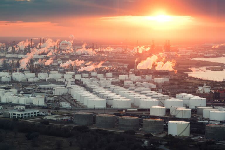 Una vista aérea de la zona industrial de Houston