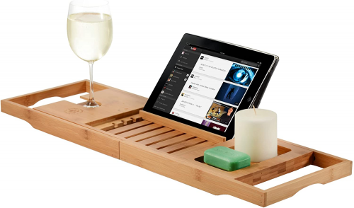 bamboo bathrub tray