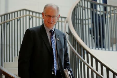 U.S. Representative Mike Conaway (R-TX), who took the reins of the House Intelligence Committee's Russia probe after committee chairman Representative Devin Nunes (R-CA) stepped aside, arrives to take part in a closed-door committee meeting with White House senior advisor Jared Kushner on Capitol Hill in Washington, U.S. July 25, 2017. REUTERS/Jonathan Ernst